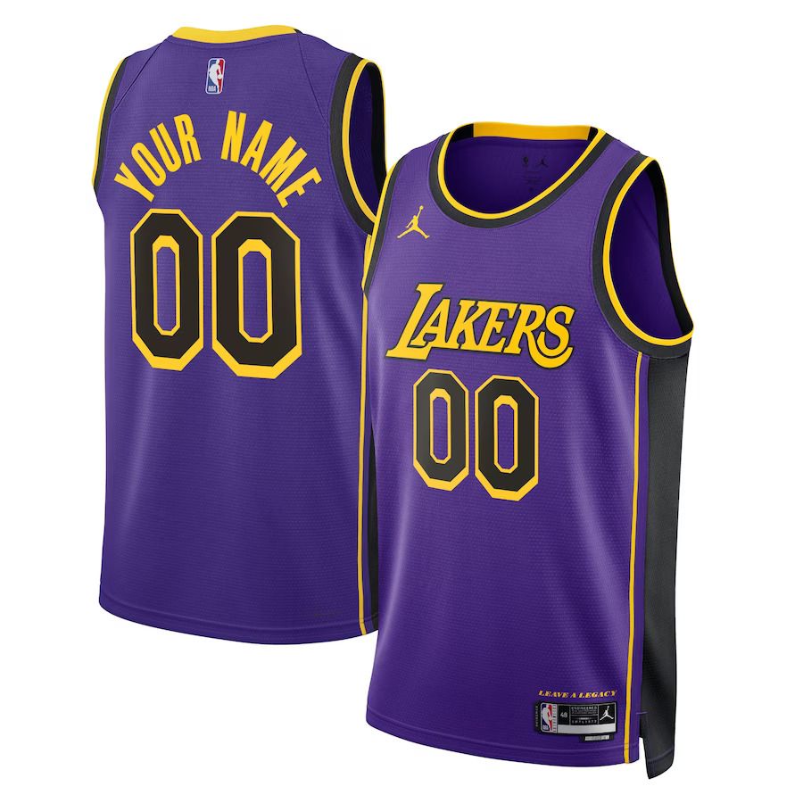 Men Los Angeles Lakers Jordan Brand Purple 2022-23 Swingman Custom NBA Jersey